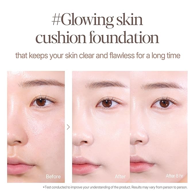 Espoir Be Glow Volume Cushion Foundation #23 Beige | Dewy & Radiant Finish for Long-Lasting Hydration, Quick and Easy Coverage, Lightweight Formula, Vegan, Korean Makeup, 0.46 oz