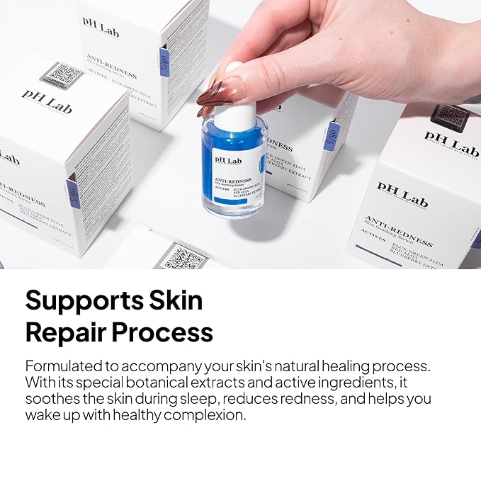 pH Lab Sensitive & Redness Skincare Routine Set, Collagen Night Toner Pad, Anti Redness Serum, Wake Up Energy Cleansing Bar, Soothes, Hydrates & Refreshes Skin