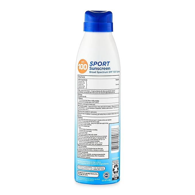 Equate Sunscreen SPF 100- Sport Broad Spectrum Spray (pack of 1), Set By Basket Goods