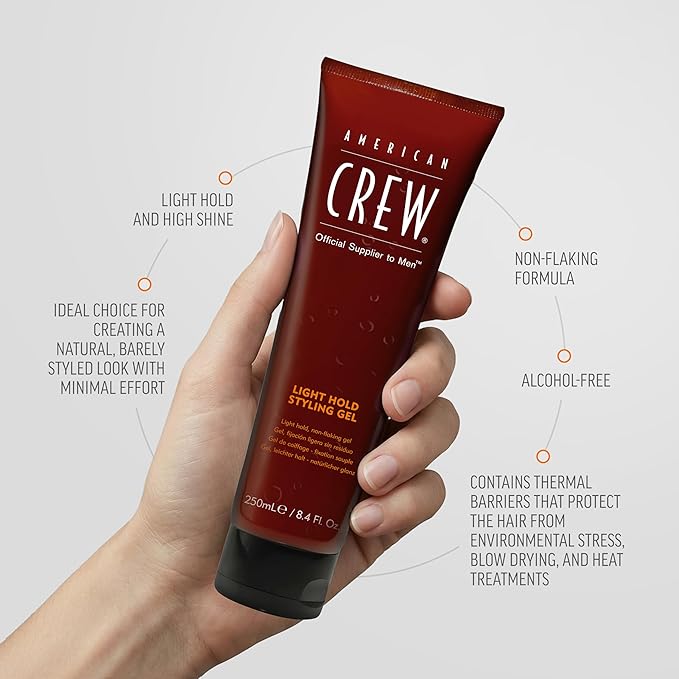 American Crew Men's Hair Gel, Light Hold Styling Product, 13.1 fl oz