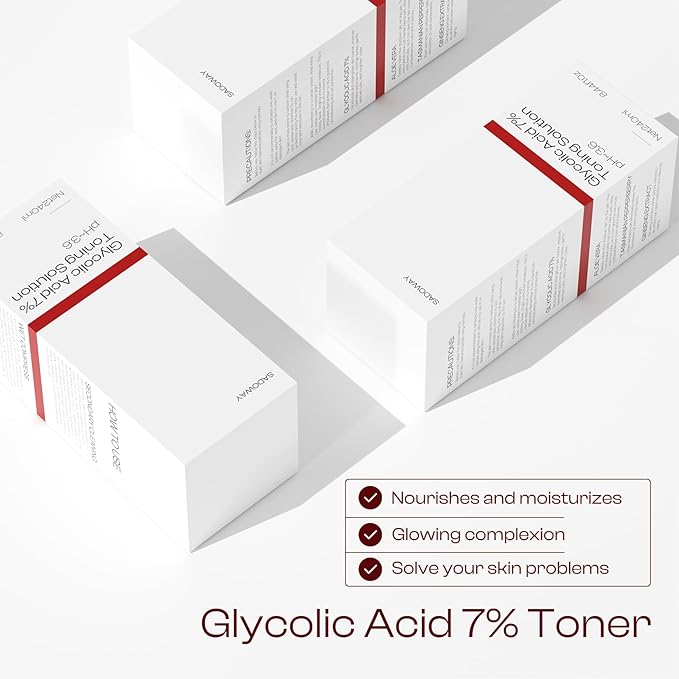 Glycolic Acid Toner: 240ml Glycolic Acid 7% Exfoliating Toner Toning Solution Which Soothes and Hydrates Skin