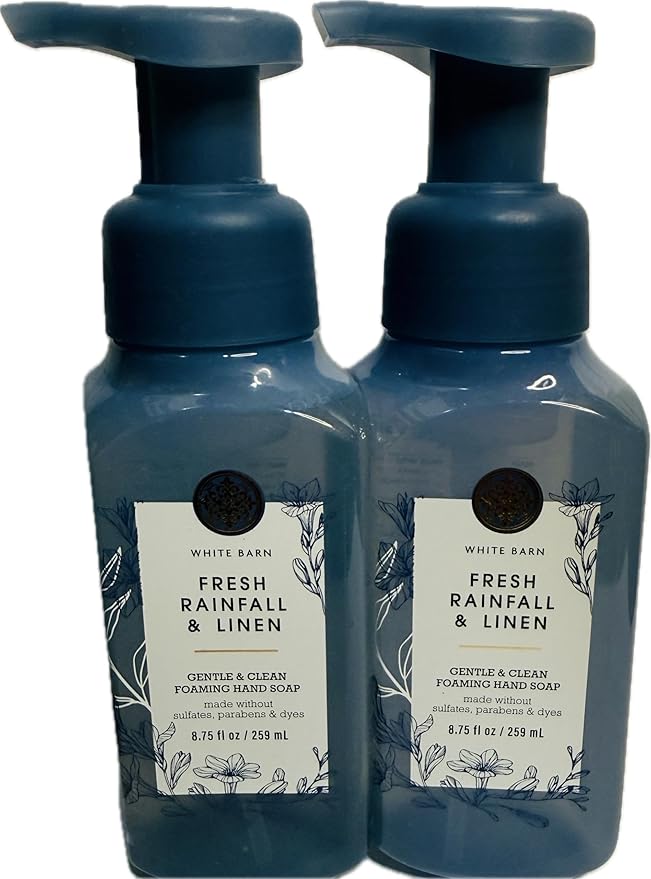 Bath and Body Works Fresh Rainfall & Linen Gentle & Clean Foaming Hand Soap Pack of 2