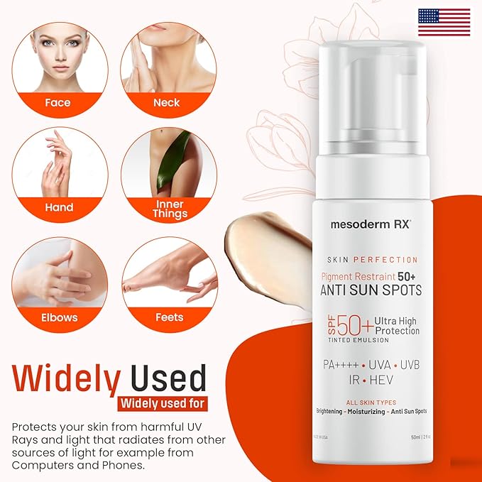 Pigment Restraint Anti Sun Spots Ultra High Protection Pigment Control-Protects Skin against Blue Light UVB, UVA, HEV, IR-Facial Sunblock, 50ml