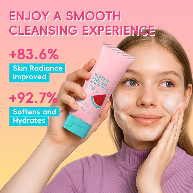 Watermelon Korean Style Skin Care Sets, Skin Care for Women Teens Girls, Beauty Skincare Gift Sets, with Facial Cleanser, Toner, Serum, Eye Cream, Moisturizer, Hydrates, Smoothes, Evens Skin tone