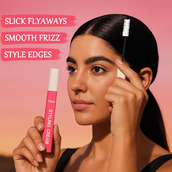 Hair Cactus Fruit 3-in-1 Hair Styling Cream & Flyaway Taming Wand – Sleek Finish, Frizz Control, Edge Smoothing & Hair Shine | Natural Oils Formula | Lightweight, Non-Greasy, Travel Size(2 Packs)