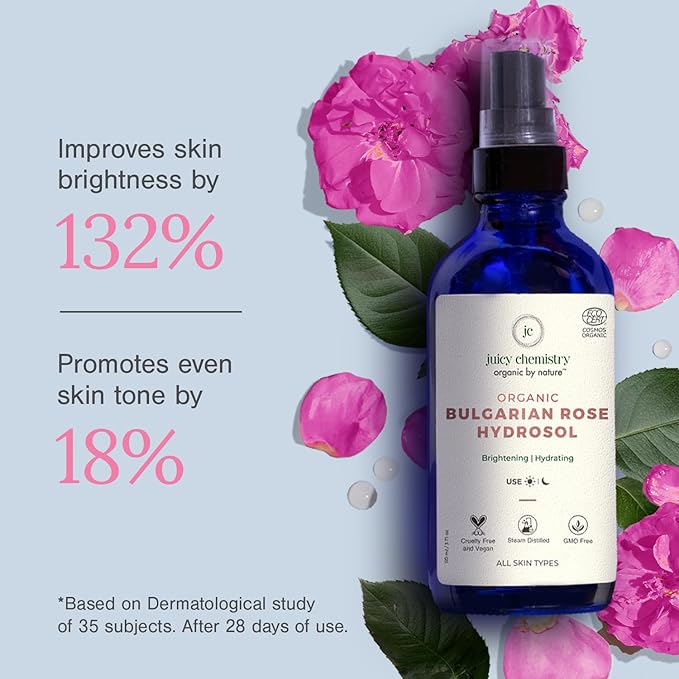 Juicy Chemistry - Certified Organic 100% Natural Toner Mist w/Bulgarian Rose Water for Normal to Oily Skin (110ml)