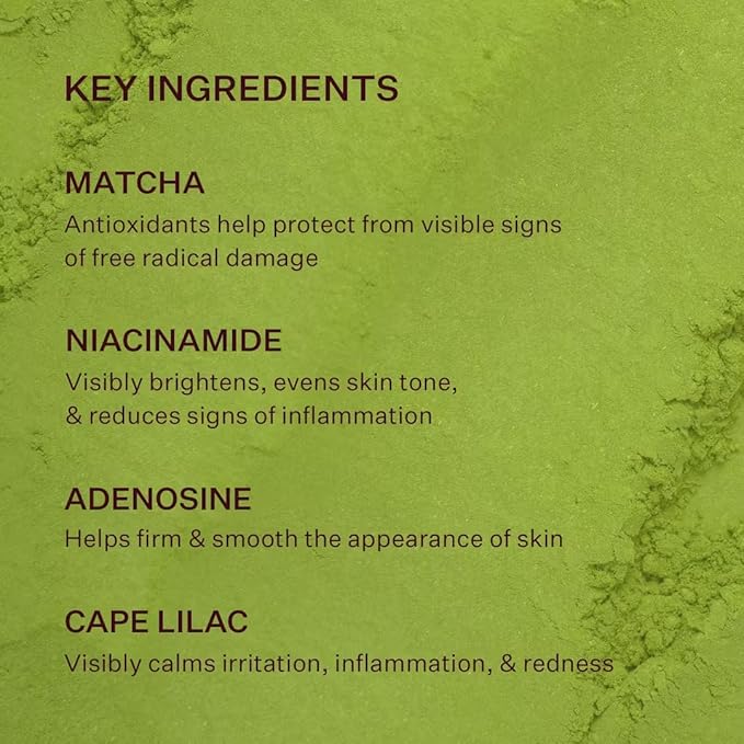 Peach & Lily - Matcha Pudding Antioxidant Cream (1.69 fl oz) - Face Moisturizer Cream - Protect & Hydrate Skin - Green Tea, Vitamin B3, Niacinamide - Self Care - Vegan, Cruelty Free - Korean Skincare