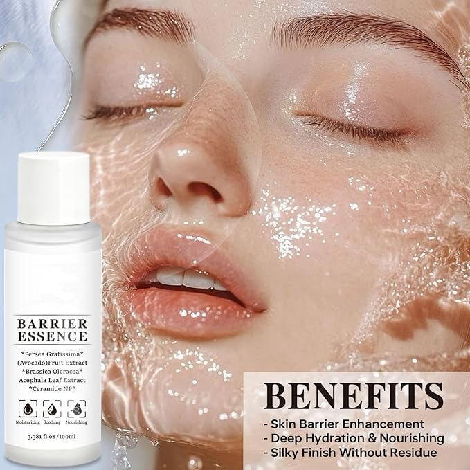 Barrier Enhancing Toner to Essence, Daily Skin Barrier Care Serum for Sensitive Skin, Hydrating Soothing Essence Toner with Ceramide, Deep Hydration & Silky Finish, 3.381 fl. oz