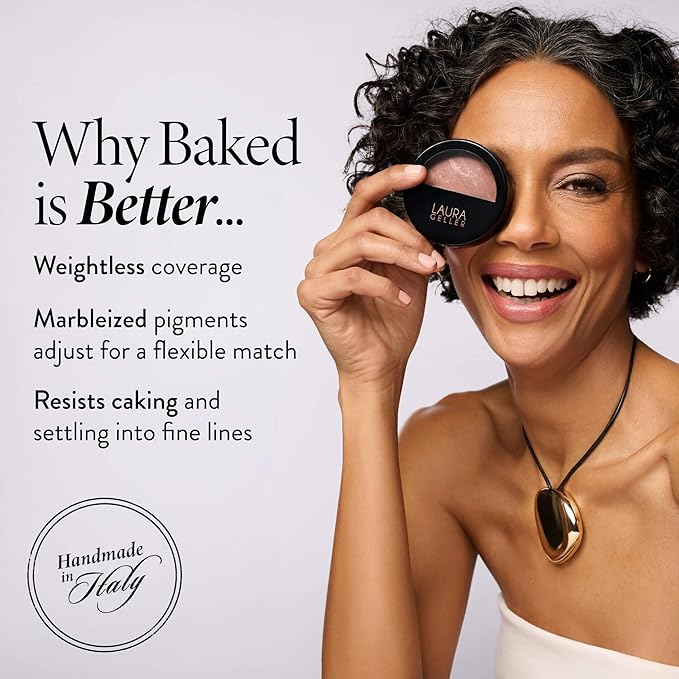 LAURA GELLER NEW YORK Baked Balance-n-Brighten Foundation with Kabuki Brush Makeup Set, Fair