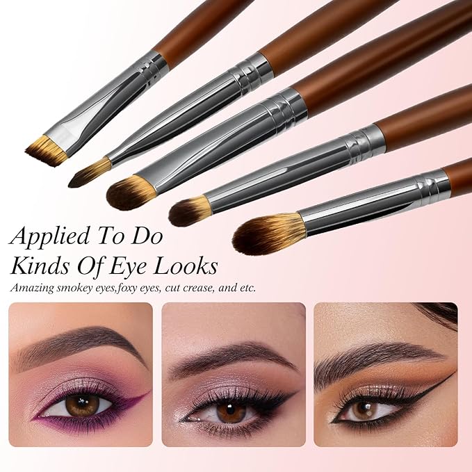 15-Pcs Tri-Color Layered Bristles Makeup Brush Set with Ergonomic Wood Handle- Daily Essential Cosmetic Brushes Kit for Professional Foundation, Concealer, Eyeshadow, Powder Blush