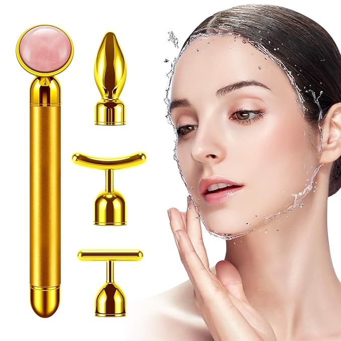 DANGSHAN 4-in-1 Face Massager Roller 24k Golden Face Roller, Arm Eye Nose Massage for Face Facial Massager Skin Care Tools