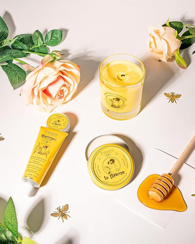 Feret Parfumeur Le Baume Multi-Purpose Balm – Rose Poudré – Deeply Hydrating Moisturizer for Dry Cracked Skin,Cuticles - Natural Lip Balm with Shea Butter & Honey – Pack 2-50ml/1.7 Ounce