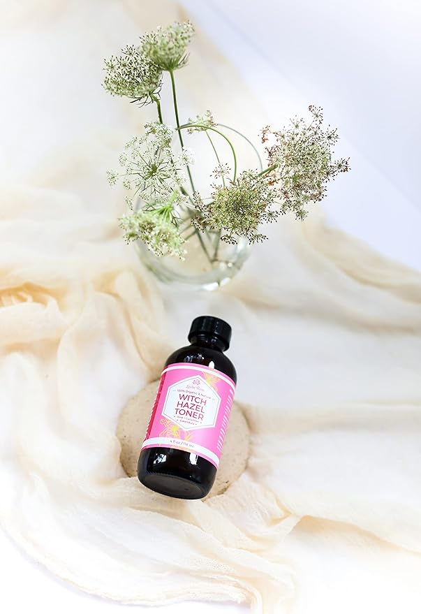 Radiant Skin Trio, with Witch Hazel Toner 4oz, Argan Oil 4oz, & Carrot Seed Oil 2oz, for Face, Skin, and Hair