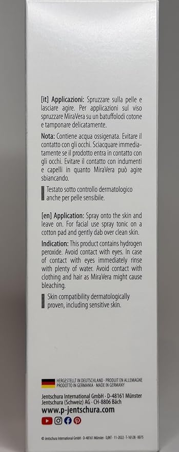 Dr. Jentschura MiraVera Skin Tonic with Oxygen and 21 Essential Oils-Face Toner - Organic Facial Toner for Women and Men - HydratingToner for Face -Skin Toner pH Balancing
