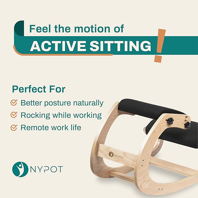 NYPOT Ergonomic Kneeling Chair with Adjustable Seats - Knee Chair for Posture Correction & Kneel Rocking Stool for Desk - Back Pain Relief for Home and Office, Supports 250 pounds - 5 Years Warranty
