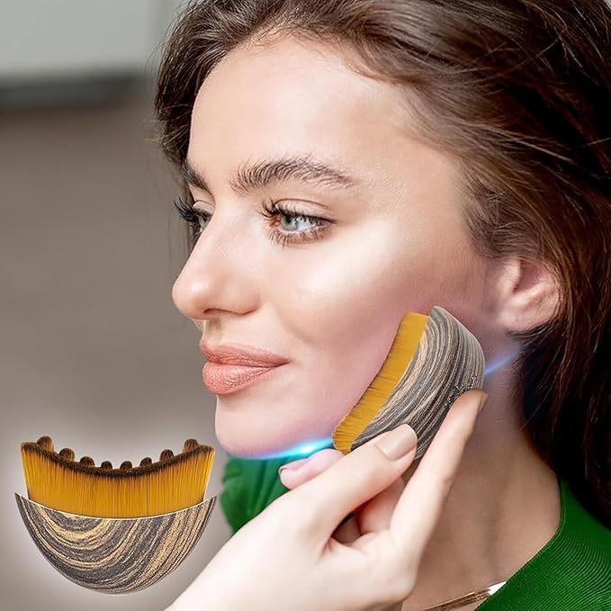 Lymph Contour Facial Brush, Lymphatic Drainage Facial Brush, Ergonomic Design Dry Lymphatic Drainage Massager, Closely Fits The Skin. (2 PCS)