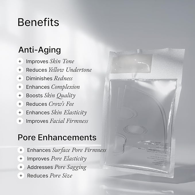 House of B Glow Glutathione 2-Step Face Film Set for Wrinkle Reduction & Skin Tone Enhancement, Shine Your Light with Korean Mask