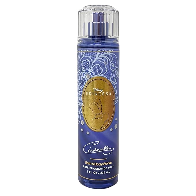 Bath & Body Works Limited Edition Princess Collection Cinderella 3 Pack Fragrance Mist Bundle with a Creamy Rose Bar Soap - Full Size