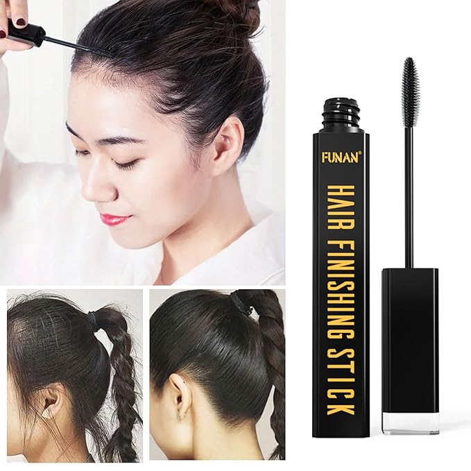 FUNAN Hair Finishing Stick, Flyaway Feel Stick Hair, Small Broken Hairs Finishing Cream, Non-Greasy and Non-Sticky Black（Pack of 2）