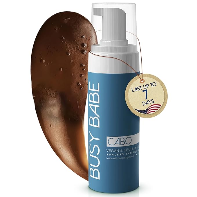 CABO Tanning Mousse Self Tanner - Achieve a Gorgeous, Flawless Tan, Sun-Kissed Glow for All Skin Types and Tones, Sunless Tanning Mousse for Undertone (DARK BRONZE 200ml)