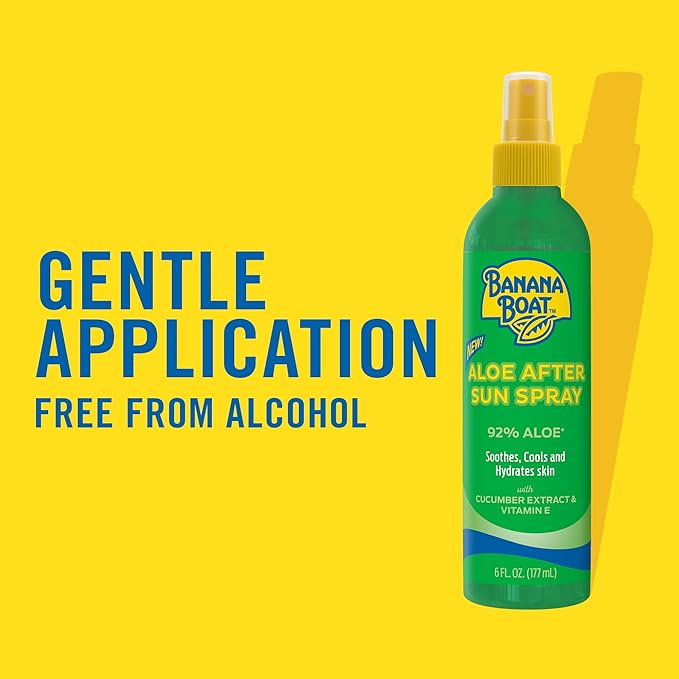 Banana Boat Aloe After Sun Spray with Cucumber Extract & Vitamin E, Broad Spectrum Pump Spray, 6oz. (Pack of 2)