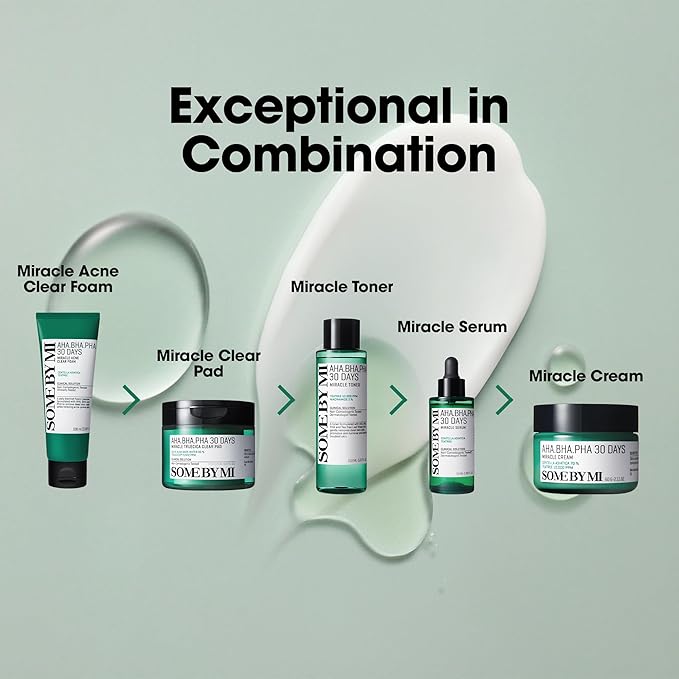 SOME BY MI AHA BHA PHA 30 Days Miracle Serum - 1.69oz, 50ml - Daily Centella Ampoule Serum with Niacinamide for Soothing, Calming and Clear Skin - Pore, Sebum and Blackhead Care - Korean Skin Care