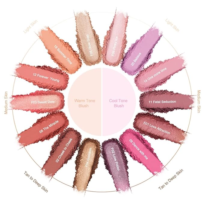 OULAC Pink Blush Matte Finish for Cheeks Highly Pigmented Natural Matte Blush Makeup Smooth Texture,Buildable Color&Lightweight Formula Vegan&Cruelty-Free 06