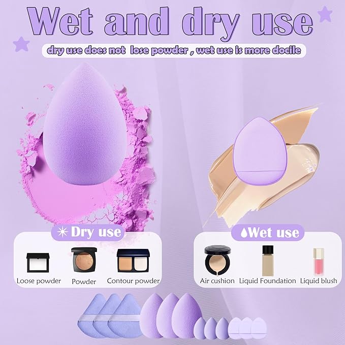 Makeup Brush Set, 49Pcs Makeup Tool Set Premium Synthetic Foundation Concealers Powder Eye Shadows Makeup Brushes Kit for for Beginner Professional, Purple