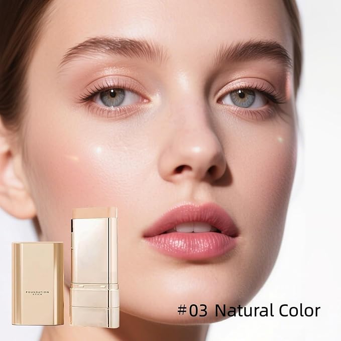 Luminous Dual-Ended Concealer Foundation Stick,Multi-use Double Head Foundations Make up Sticks, Foundation Stick Korean 3 in 1,Sweat-Proof for All Skin Types (Natural Color)