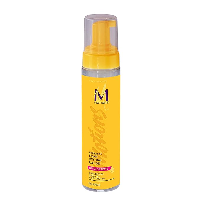 Motions Style and Create Versatile Foam Styling Lotion - For Use on All Hair Types, Lightweight Formula, Contains Shea Butter, Argan Oil, & Coconut Oil, 8.5 oz