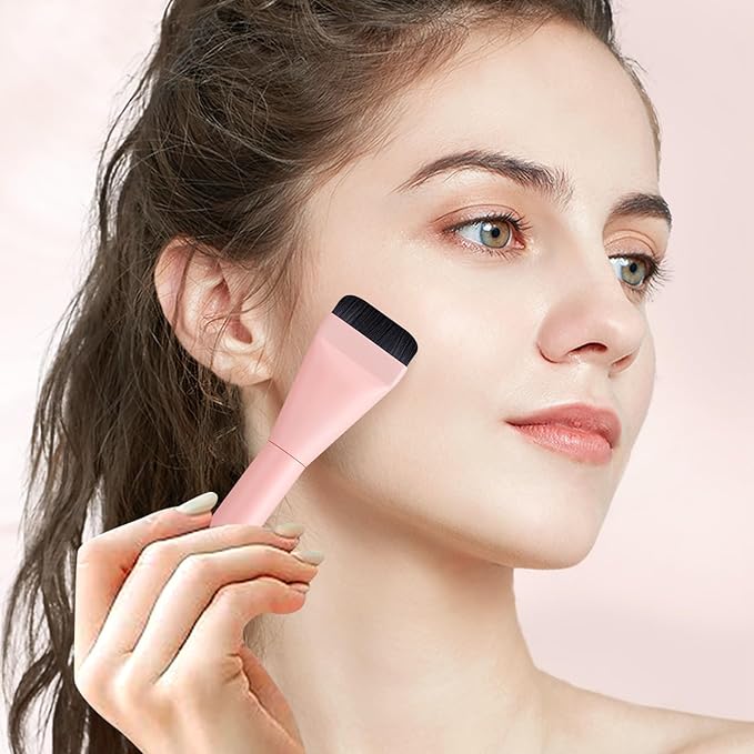 2pcs Face Spatula, Super Thin Blade Makeup Flat Foundation Brush, Premium Face Korean Makeup Brush for Blending Cream, Thin Foundation Brush Makeup Tool Face Foundation Flat Brush