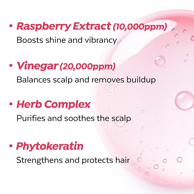 A'PIEU Raspberry Hair Vinegar Rinse & Mist Set - Vinegar for Scalp Treatment & Detox, Refreshing | Hair Perfume Spray for Smooth, Shiny, Frizz-Free | Korean Haircare (6.76 Fl oz / 3.55 fl oz)