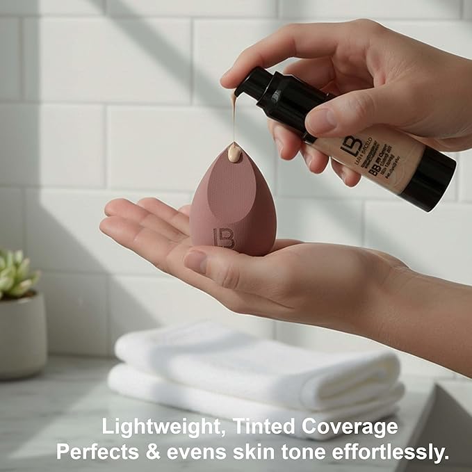 LB BB Cream – Hydrating BB Cream with Hyaluronic Acid – Anti-Aging Tinted Moisturizer with Retinol – Moisturizing Beauty Balm for Daily Wear – Non-Greasy and Light – Sheer Tint Coverage – Tan