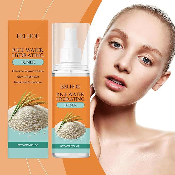 Rice Water & Niacinamide Facial Toner, Hydrating Face Mist with Aloe Vera, Improves Skin Tone & Reduces Signs of Aging, Lightweight Moisturizer for a Youthful Glow, 60ml/2FL.OZ