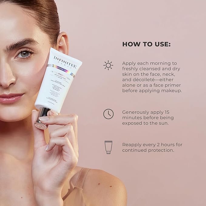 Infinitek Paris | Tinted Mineral Face Sunscreen SPF 50 | Galentine’s Gifts & Valentine’s Day Gifts for Women | UVA/UBV and Blue Light Protection, Matte Finish, Water Resistant | 1.75 fl oz / 50 ml