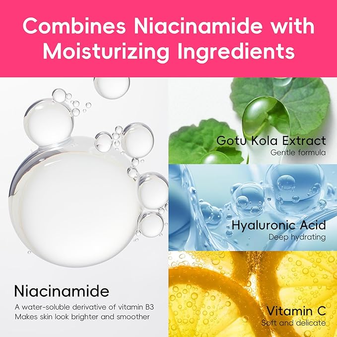 Watermelon Niacinamide Skin Care Set, Routine Beauty Skin Care for Teens- Gift Set with Cleanser, Toner, Eye Cream, Cream, Serum, Facial Juicy Glow Up Set for Women, Girls, for All Skin Types