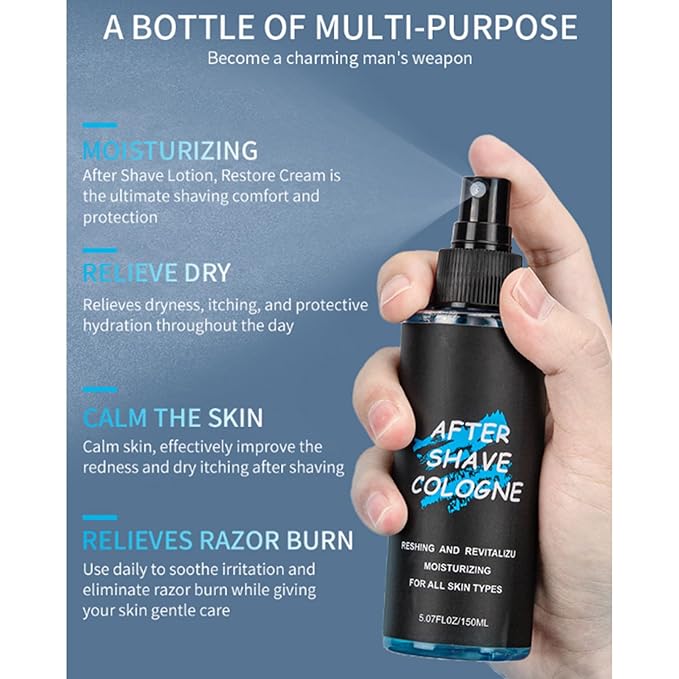 Moily Oil Control After Shave Facial Spray for Men, 150ml Calming Toner for Post Shave Skin Care Black One Size