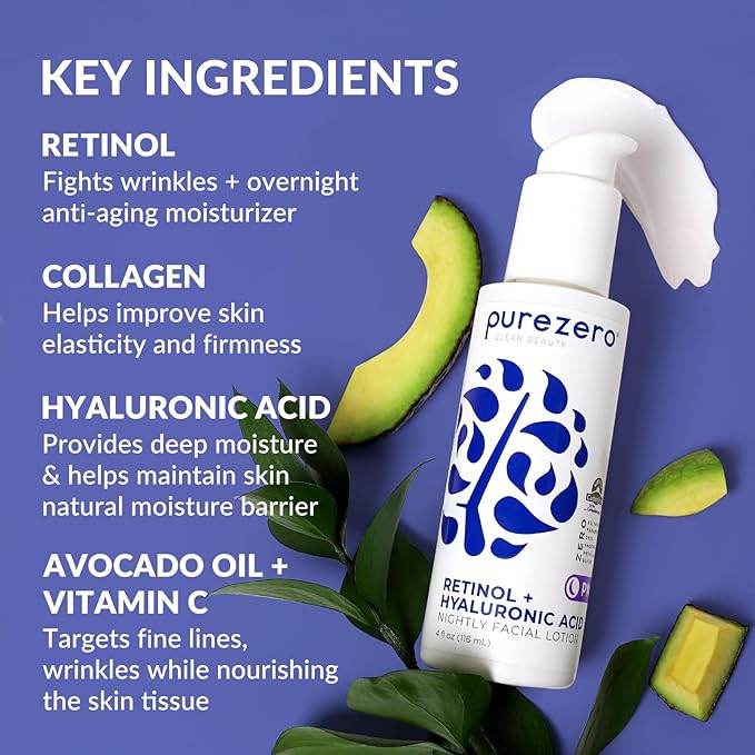 Purezero Moisturizing Night Cream – Hydrating & Anti-Aging Face Moisturizer with Pure Ingredients, Paraben-Free, Vegan, Cruelty-Free, 4 oz
