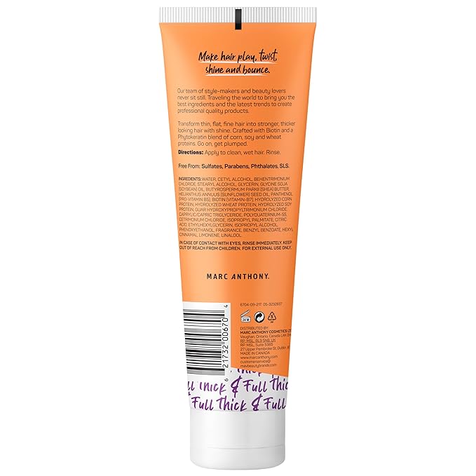 Marc Anthony Instantly Thick Biotin Conditioner, 8.45 oz - Volumizing & Moisturizing Hair Product for Thin, Flat or Dry Hair - Paraben-free, Sulfate-free, Phthalate-free