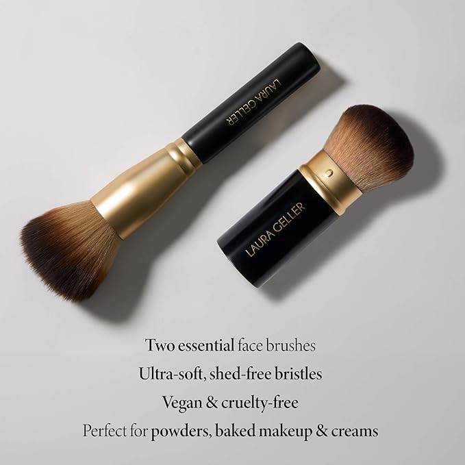 LAURA GELLER NEW YORK Blending Beauties Two-Piece Makeup Brush Gift Set for Powders and Foundation
