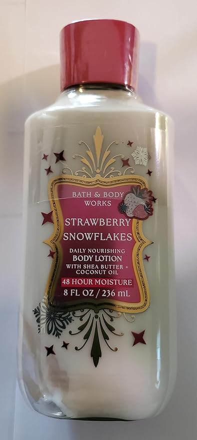 Bath & Body Works Women's Strawberry Snowflakes Body Gel Wash, Lotion and Ultimate Hydration Cream 3 Piece Set