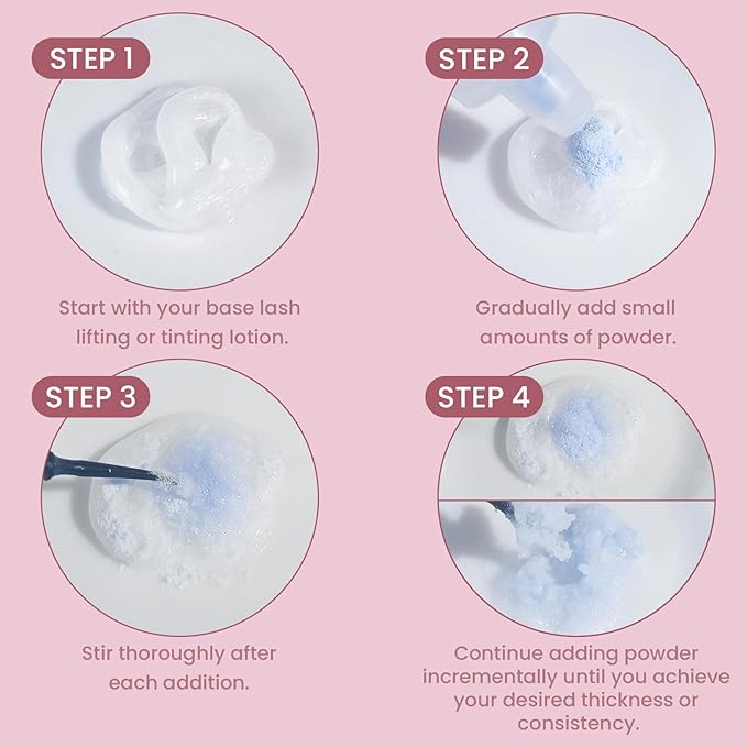 Korean Lash Lift Powder Glueless Viscosity Enhancer for Eyelash Perm & Lift, Super Mix Solution Keratin Eyelash Lift - Blue Powder