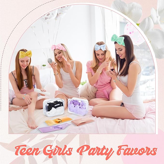 Zeyune 36 Pcs Gifts Sets Bulk for Tween Teen Women Preppy Party Favors Set Preppy Makeup Bag Hair Pin Scrunchies Headbands Bracelets Trendy Stuff Gift for Women Friend Birthday Present(Macaron Colors)