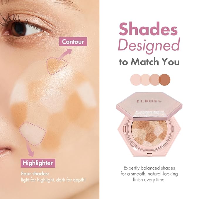 Blending Cushion 4-in-1 Korean Cushion Foundation with Italian Caviar, Collagen & Hyaluronic Acid - 12HR Long Lasting, Hydrating & Age-Defying Makeup Concealer 0.44 oz (#21 Light Beige)