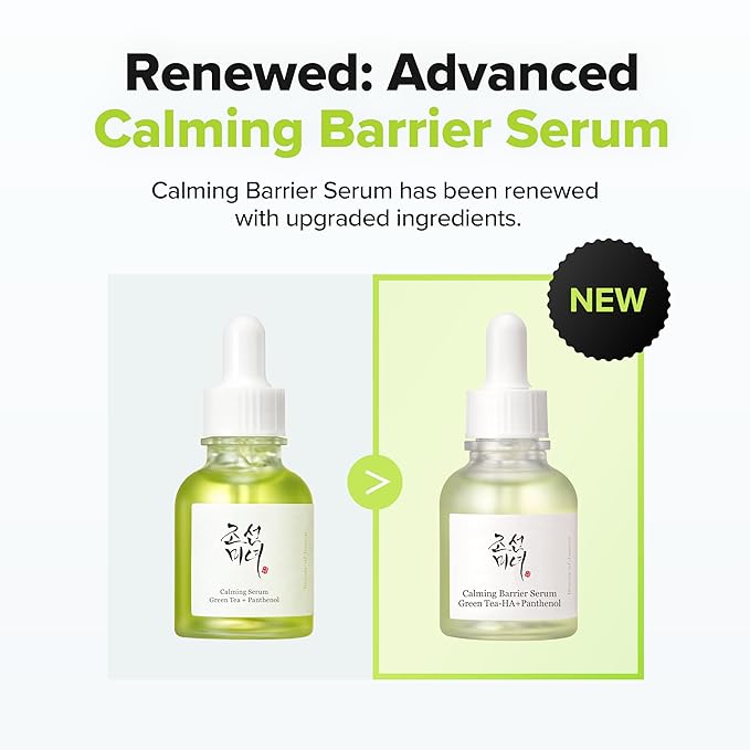 Beauty of Joseon Calming Barrier Serum Green Tea-HA™ + Pathenol | Daily Korean Skincare for Dry and Sensitive Skin, Calming, Soothing, and Deep Hydration 30ml, 1.01 fl.oz