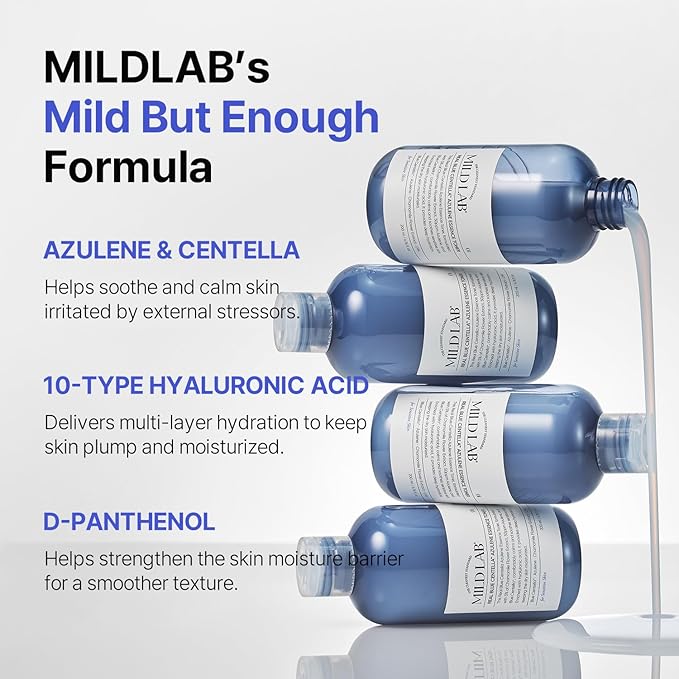 Real Blue Centella Azulene Essence Toner | Lightweight Moisturizer for Dry & Sensitive Skin with Azulene, Centella, 10-Hyaluronic Acid Complex | Korean Skin Care (200 ml/6.76 fl.oz.)
