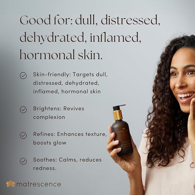 Matrescence Rose Glow Brightening Essence Face Serum & Toner (4oz/118ml) | Spa-Quality Facial Treatment | Pregnancy-Safe Skincare Made for Mom | Daily for Hormonal Skin