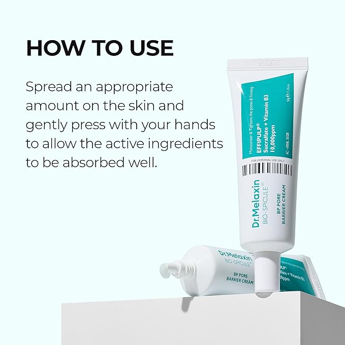 Dr.Melaxin BP Barrier Cream 50g, 1.76 oz. | Bio spicule Stimulating Pore Roots, Pore Tightening, Provision of skin elasticity