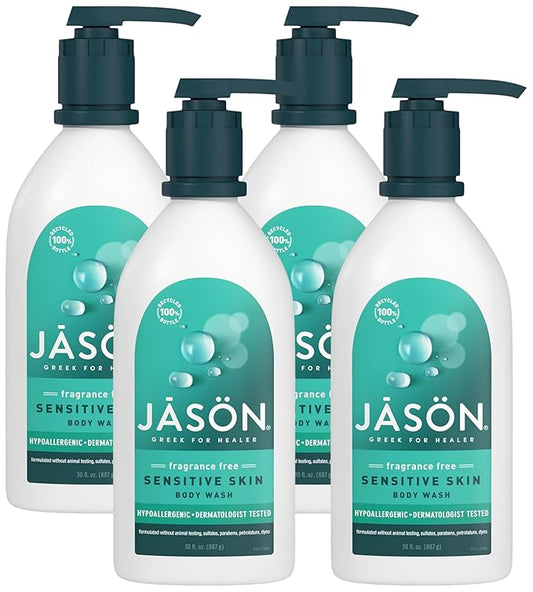 Jason Sensitive Skin Body Wash, 30 oz (Pack of 4)