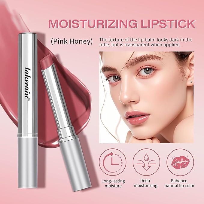 WEEMAY Honey Noir Pink Honey Lip Gloss, Deep Moisturizing Tinted Lip Balm, Nourishing Lipstick, Pink Lip Gloss, Hydrating Lipgloss for All Skin Tones